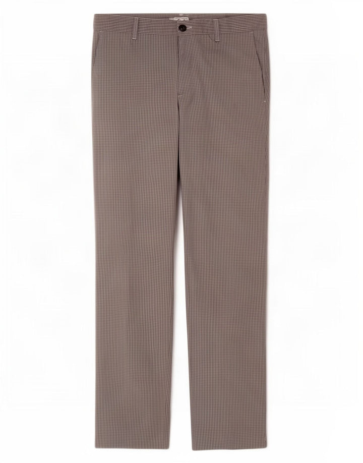 Adidas muške ravne chino hlače W32 L30 sivi gingham poliester