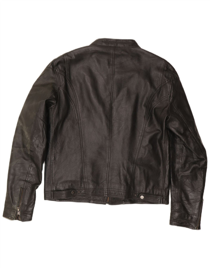 Vintage muška kožna trkaća jakna IT 54 XL crna koža