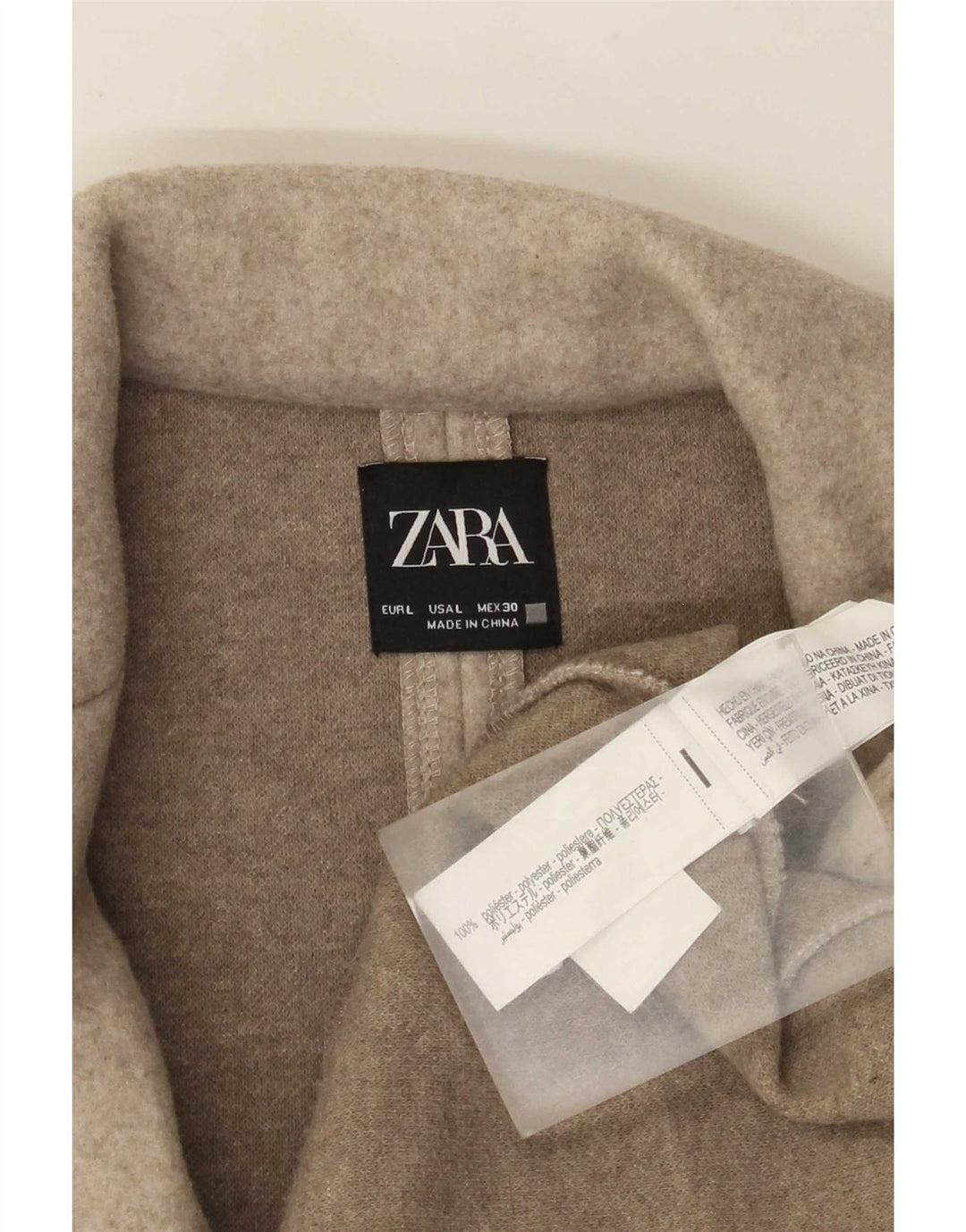 Zara ženski otvoreni kaput UK 16 veliki bež poliester