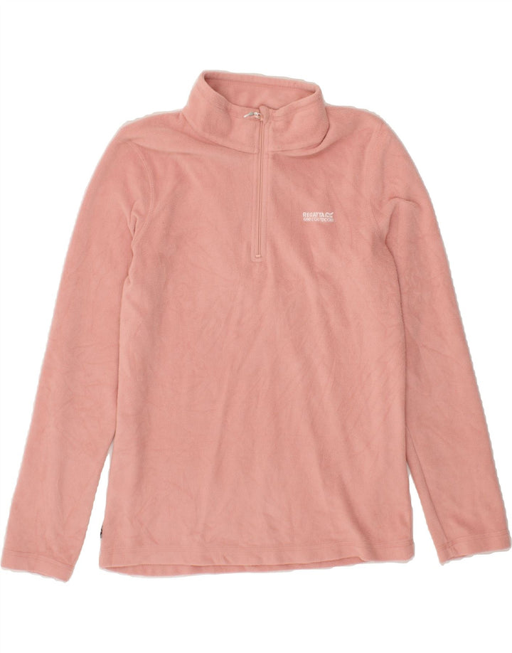 REGATTA Womens Zip Neck Fleece Jumper UK 10 Small  Pink Polyester Vintage Regatta and Second-Hand Regatta from Messina Hembry 