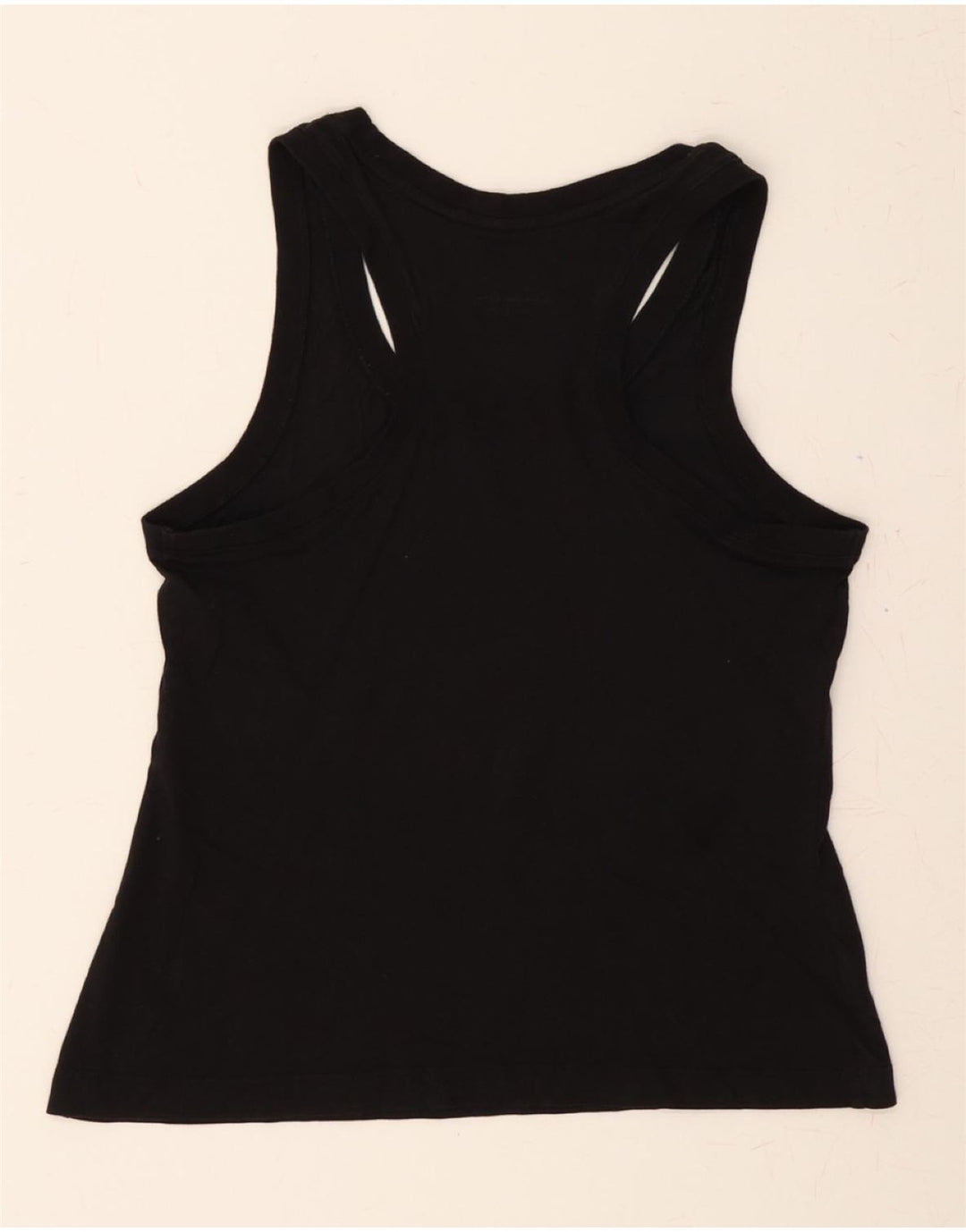 CHAMPION Womens Graphic Vest Top UK 14 Medium Black Cotton Vintage Champion and Second-Hand Champion from Messina Hembry 