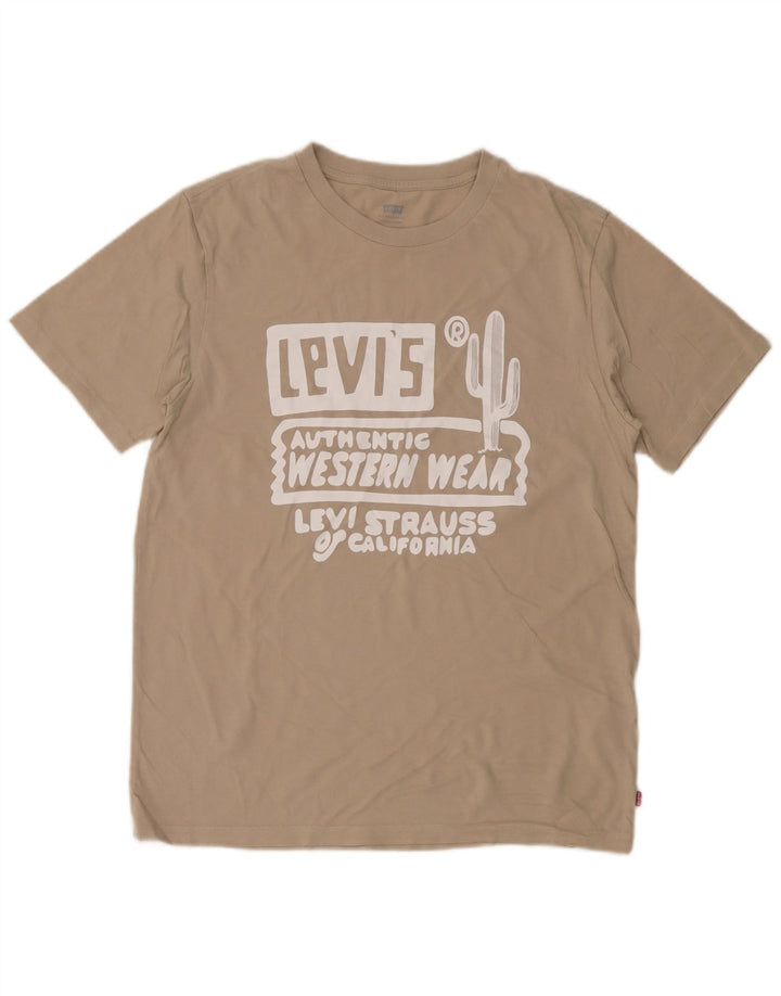 Levi's muška majica kratkih rukava standardnog kroja srednje veličine, bež pamuk