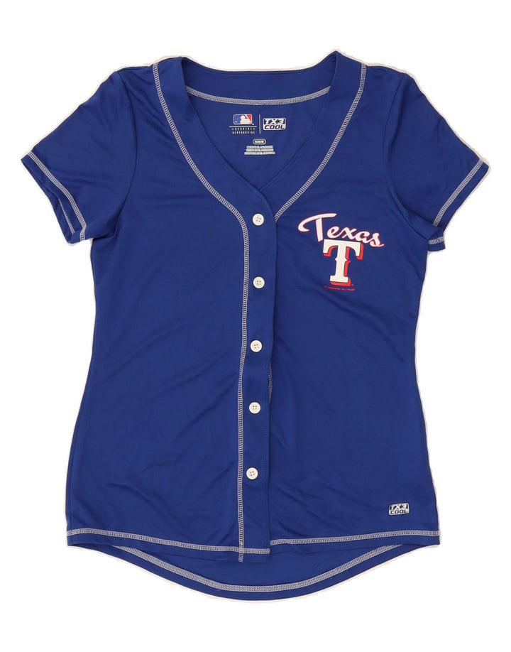 GENUINE MERCHANDISE Womens Texas Graphic Jersey Top UK 12 Medium Blue Vintage Genuine Merchandise and Second-Hand Genuine Merchandise from Messina Hembry 