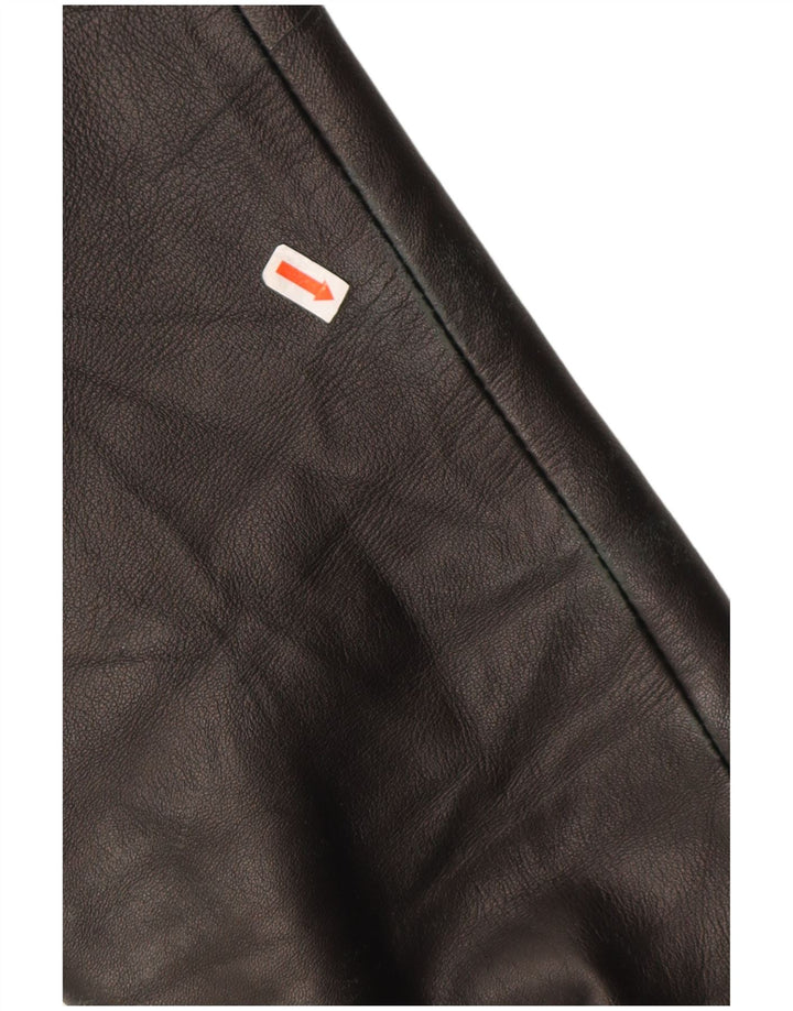 Vintage ženska kožna jakna s patentnim zatvaračem IT 54 2XL smeđa koža