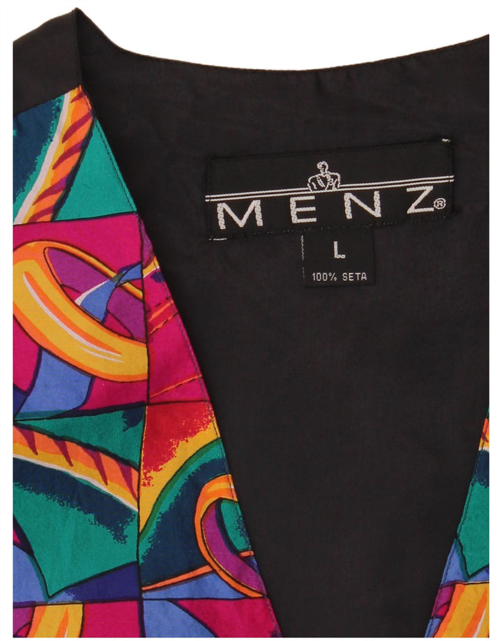 VINTAGE muški prsluk od velike raznobojne patchwork svile