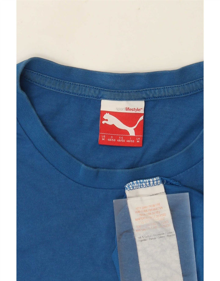 Puma muška grafička majica kratkih rukava srednje plavi pamuk