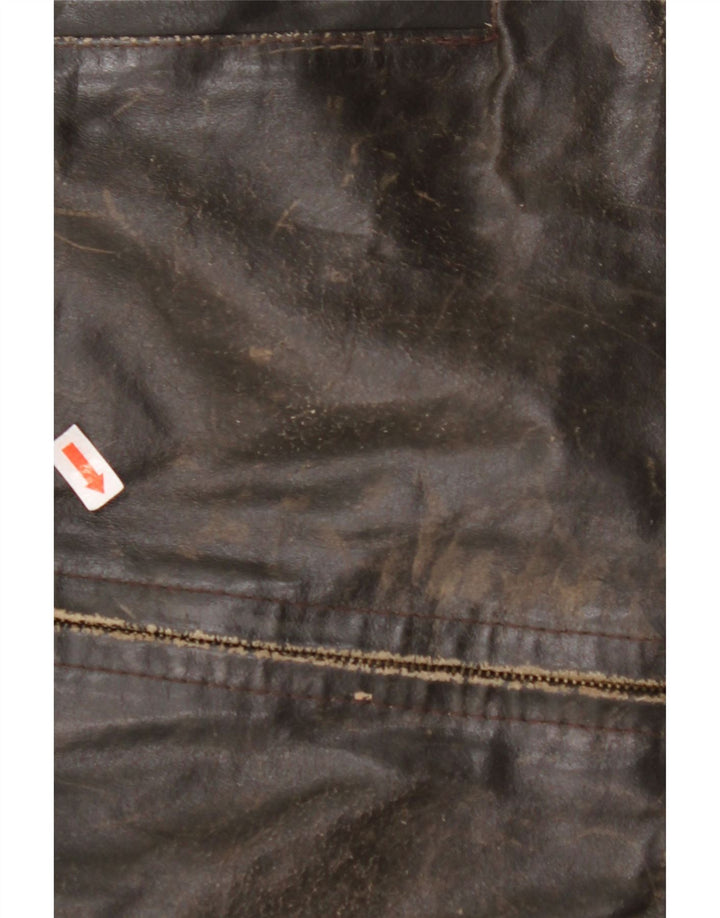 VINTAGE ženska kožna jakna 3/4 rukava UK 14 srednje smeđa koža