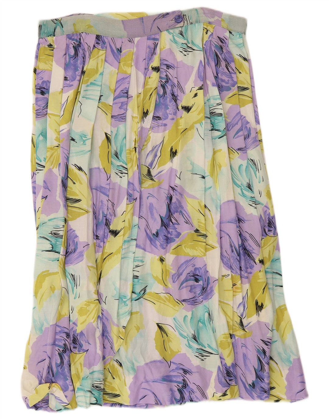 Vintage ženska plisirana suknja W32 Veliki raznobojni cvjetni