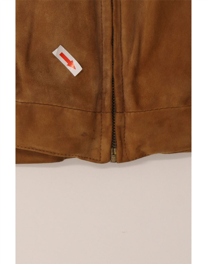 Vintage muška bomber jakna od brušene kože IT 50 velika smeđa koža