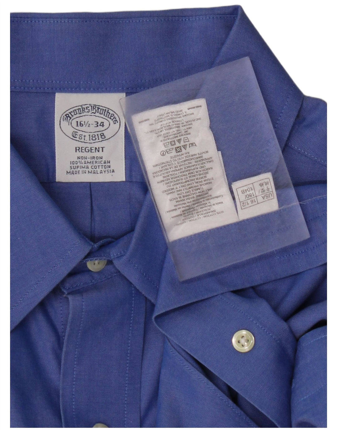 BROOKS BROTHERS Muška Regent košulja veličina 16 1/2 velika plava pamuk