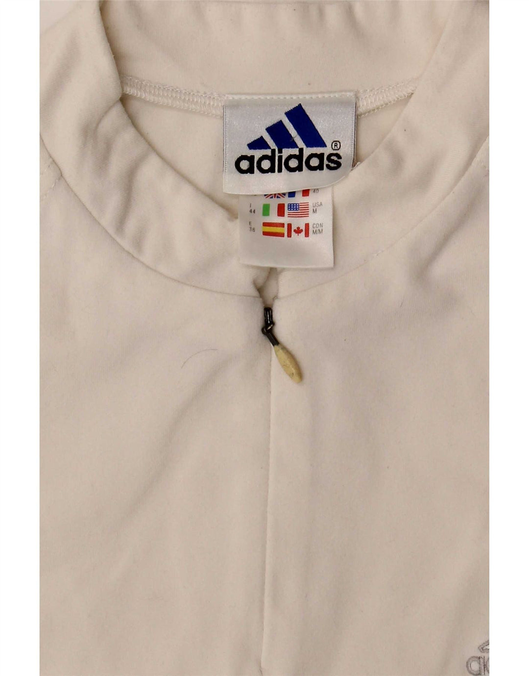 Adidas ženski gornji dio prsluka s izrezom na patentni zatvarač UK 12 srednji bijeli poliester