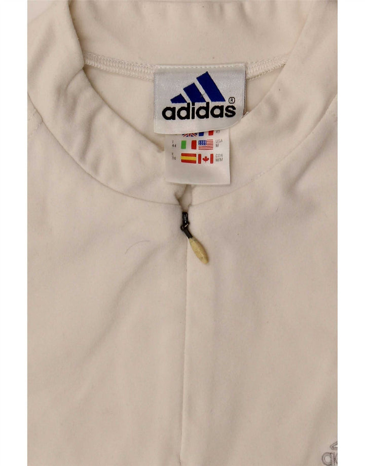Adidas ženski gornji dio prsluka s izrezom na patentni zatvarač UK 12 srednji bijeli poliester