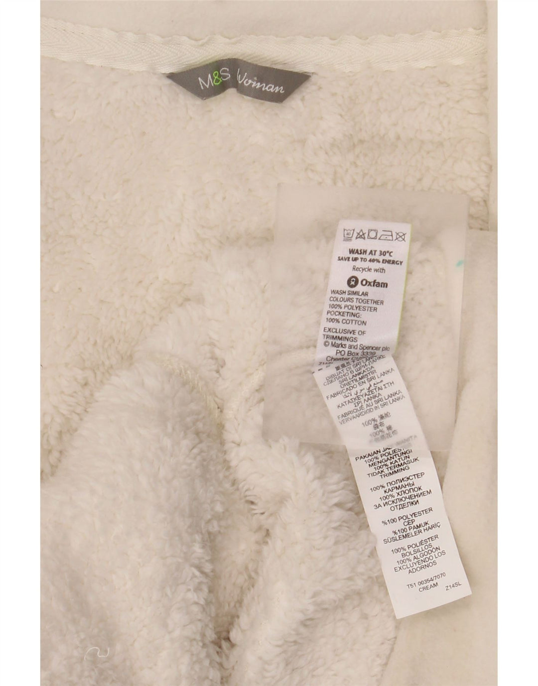 Marks & Spencer ženska jakna od flisa UK 20 2XL bijeli pamuk