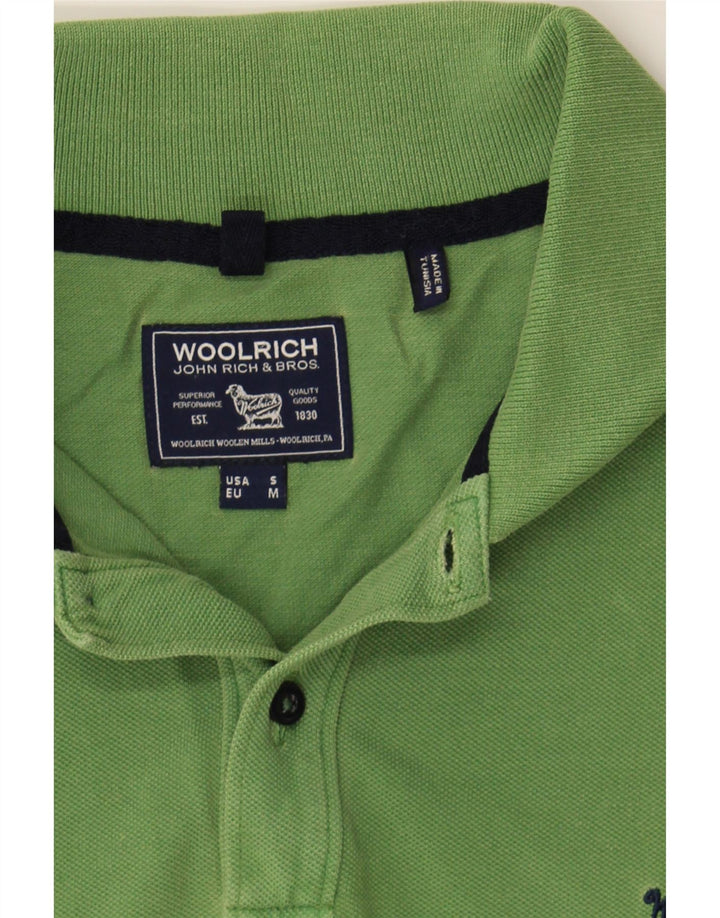 WOOLRICH Mens Polo Shirt Medium Green Cotton Vintage Woolrich and Second-Hand Woolrich from Messina Hembry 
