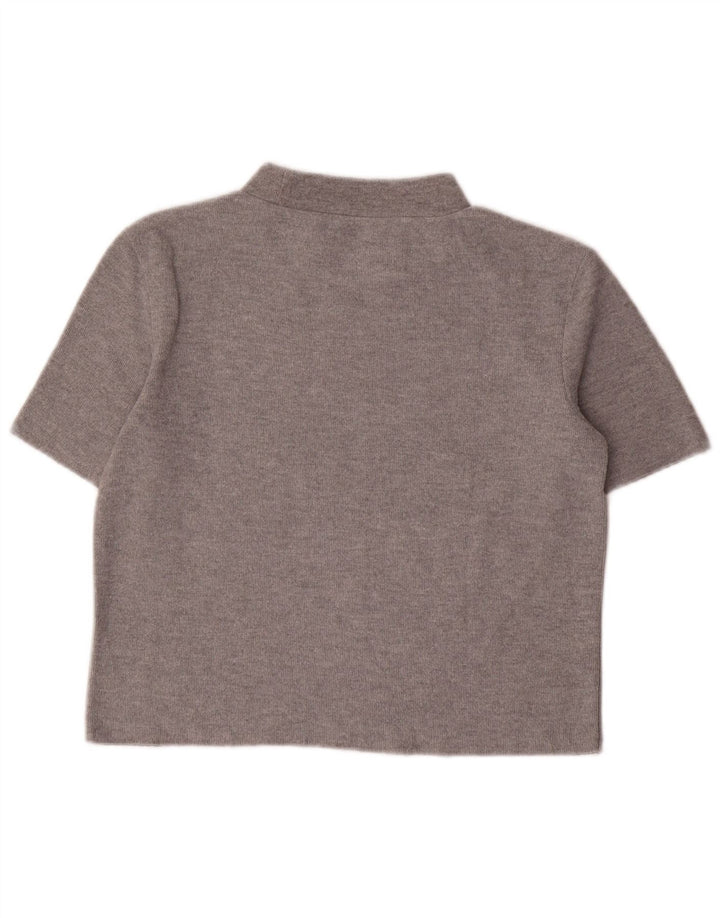 ZARA Womens Crop Top UK 14 Medium Grey Polyester