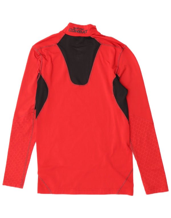 Nike muška Dri Fit grafička majica dugih rukava srednje crvene boje, sportske boje