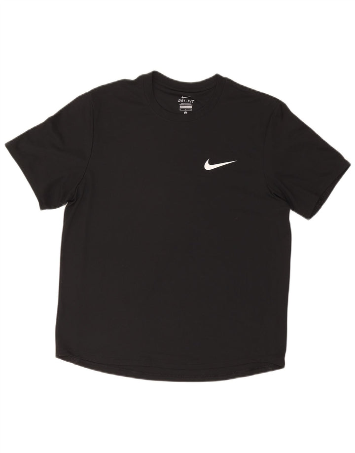 NIKE Mens Dri Fit Graphic T-Shirt Top Medium Black