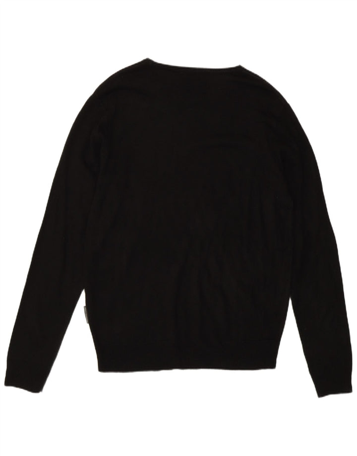 French Connection muški džemper s lađastim izrezom srednji crni akril