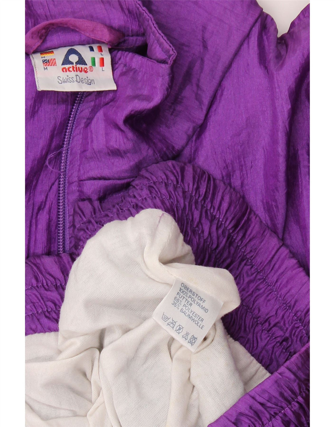 Aktivna muška trenirka širokog kroja od srednje ljubičastog poliamida