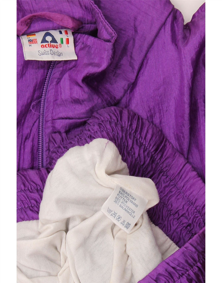 Aktivna muška trenirka širokog kroja od srednje ljubičastog poliamida