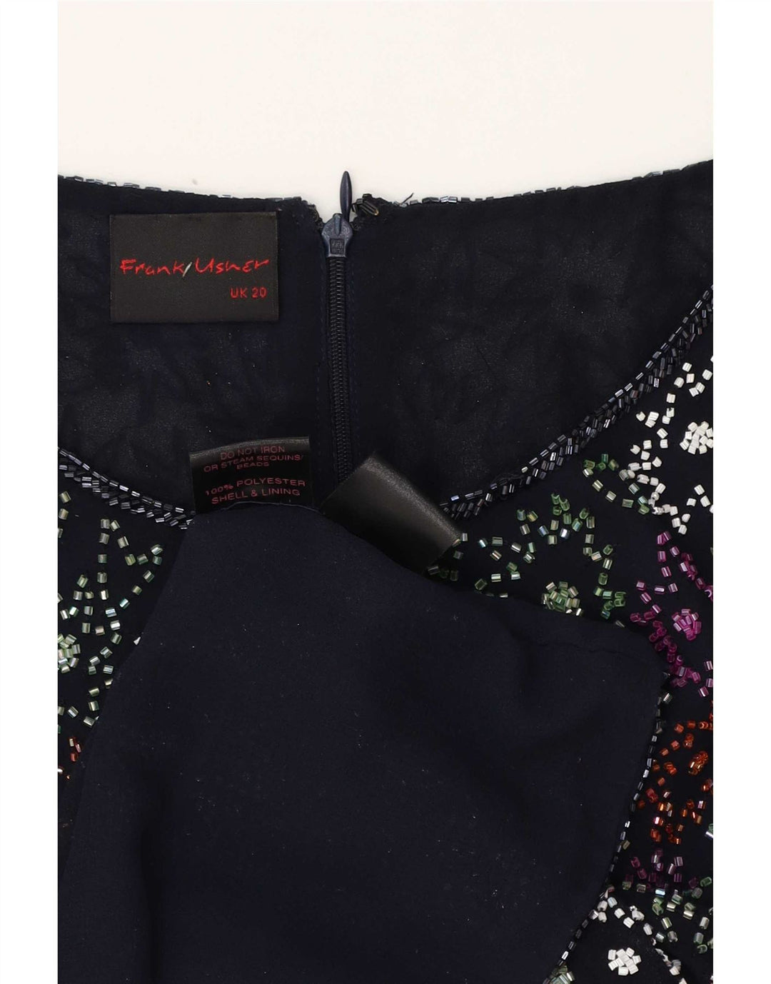 Top ženska bluza Frank Usher UK 20 2XL tamnoplavi cvjetni poliester