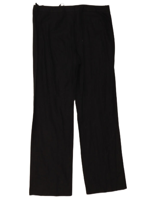 Marks & Spencer Womens Straight Casual Trousers UK 14 Large W36 L33 Black
