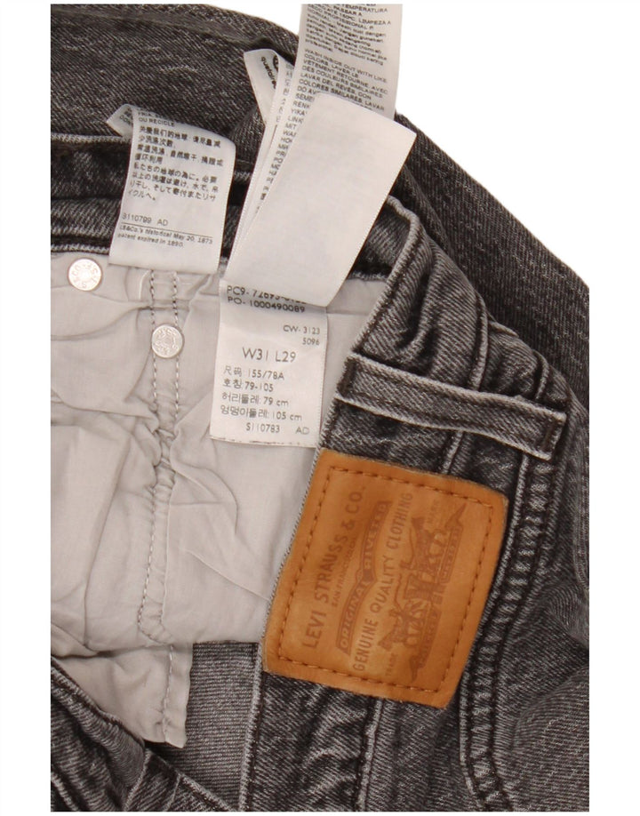 Levi's muške ravne traperice s prsnim košem W31 L29 sivi pamuk