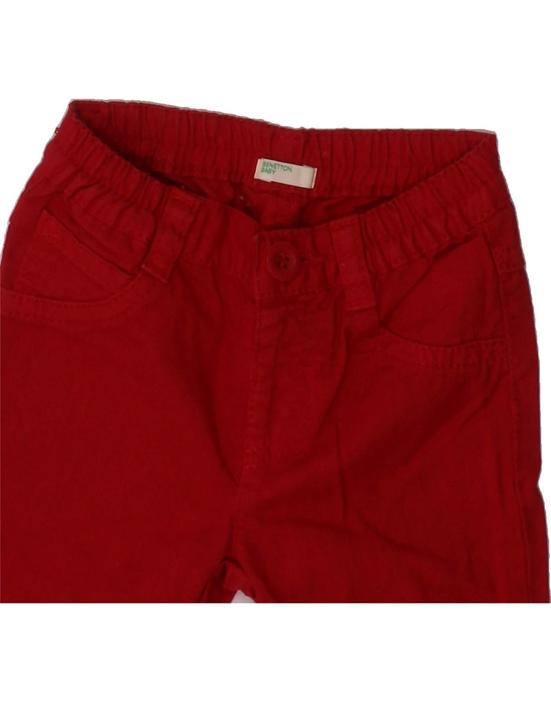 BENETTON Baby Boys Straight Casual Trousers 3-6 Months W16 L8 Red Cotton Vintage Benetton and Second-Hand Benetton from Messina Hembry 