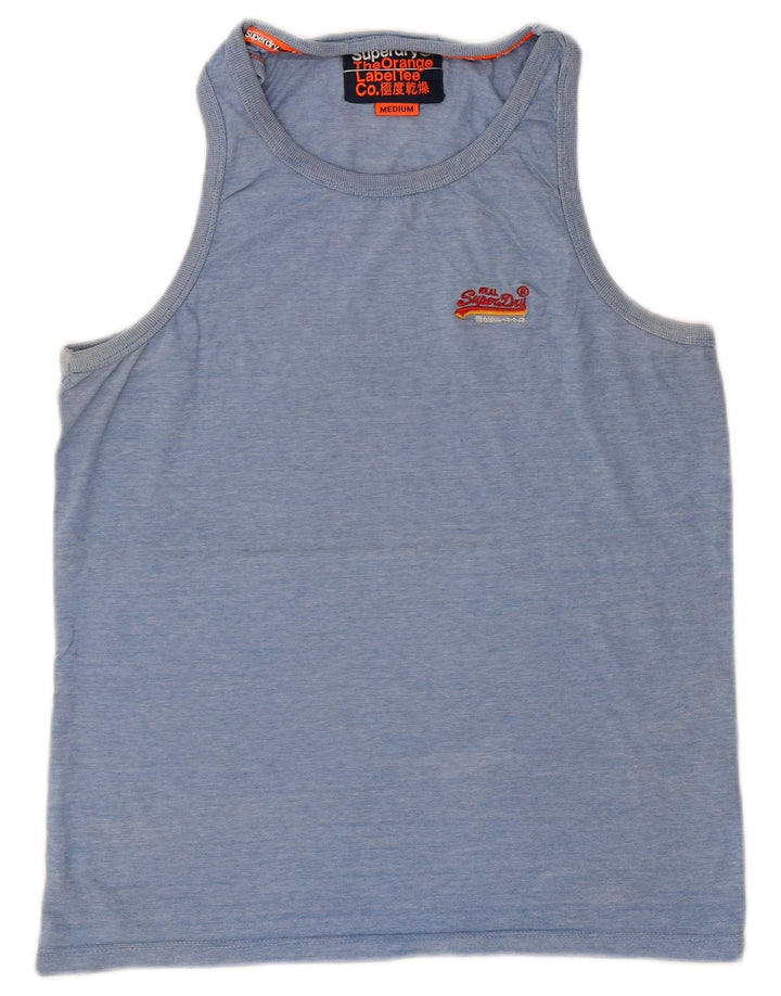 SUPERDRY muški gornji dio prsluka srednje plave pruge od pamuka