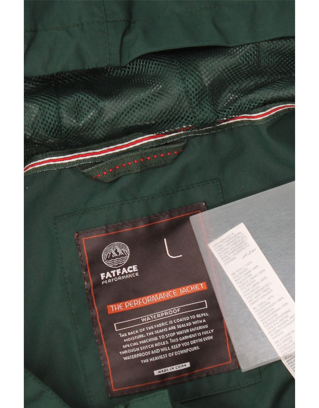 Fat Face muška vjetrovka s kapuljačom UK 40 velika zelena poliester
