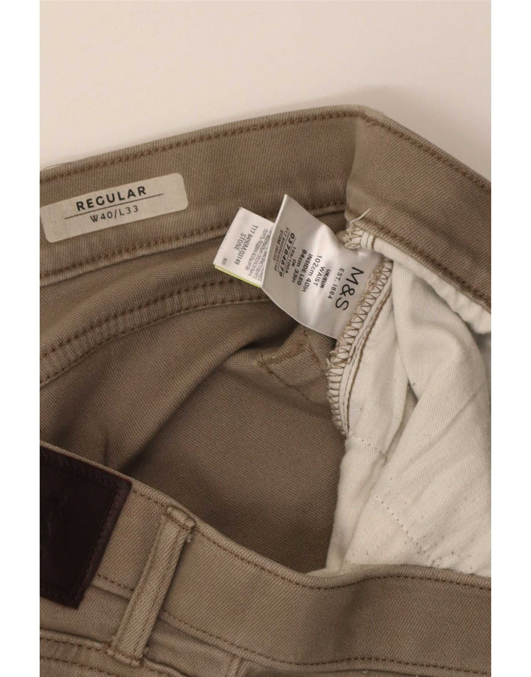 Marks & Spencer ženske ravne obične ležerne hlače W40 L33 bež