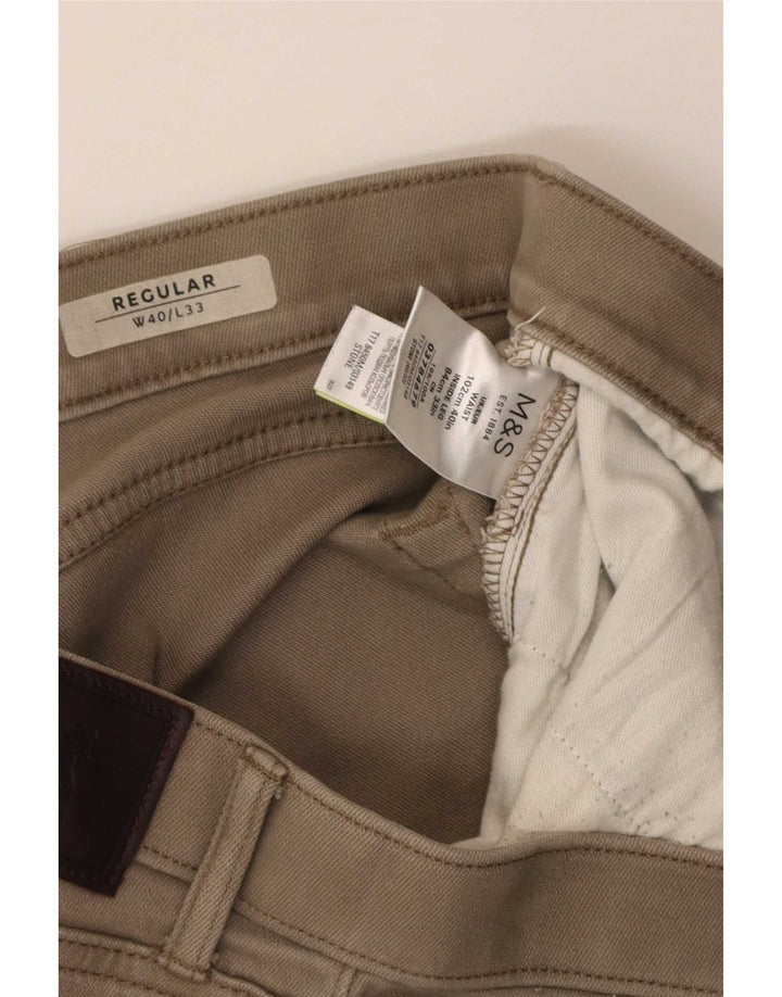 Marks & Spencer ženske ravne obične ležerne hlače W40 L33 bež