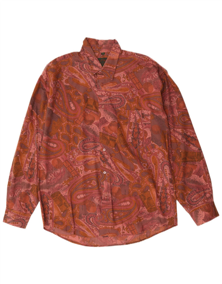 Vintage muška košulja Veliki ružičasti paisley