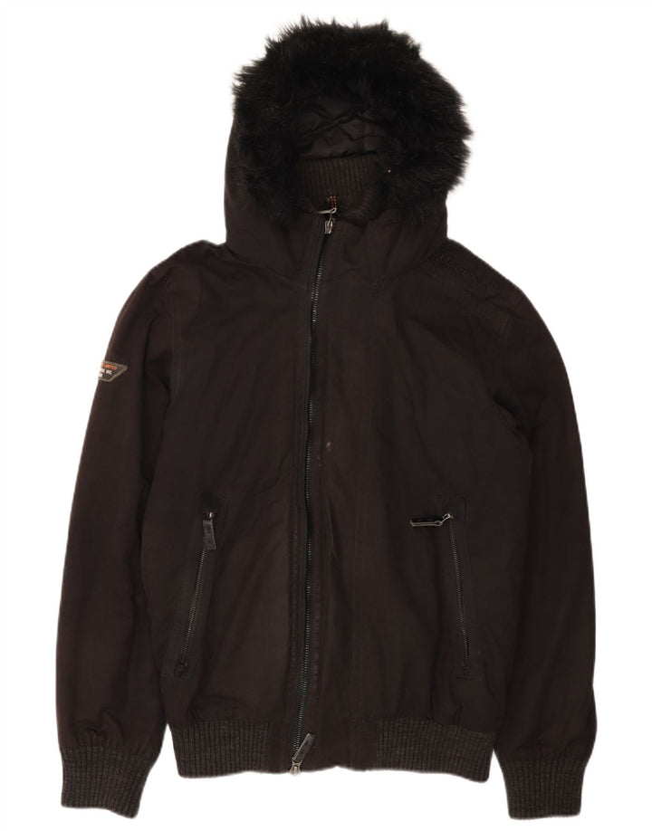 Superdry muška bomber jakna s kapuljačom UK 38 srednje crna