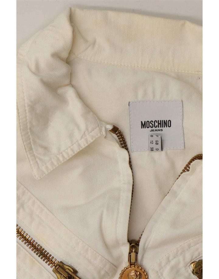 Moschino ženska bomber jakna UK 12 Srednje sivobijeli pamuk