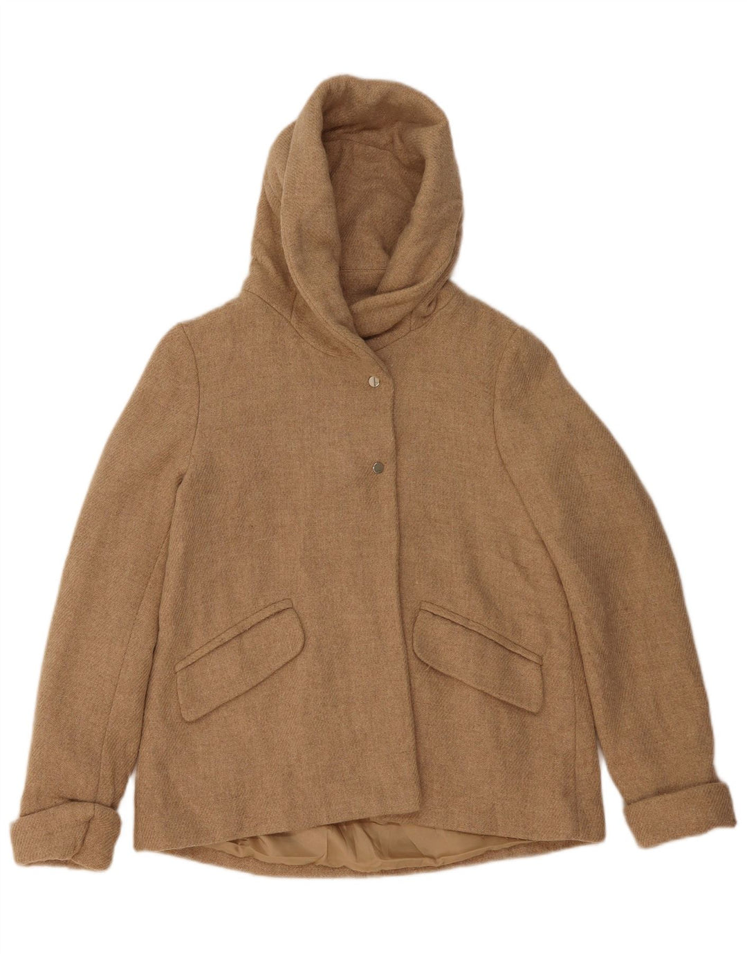 Zara ženska bomber jakna s kapuljačom UK 6 XS bež vunena