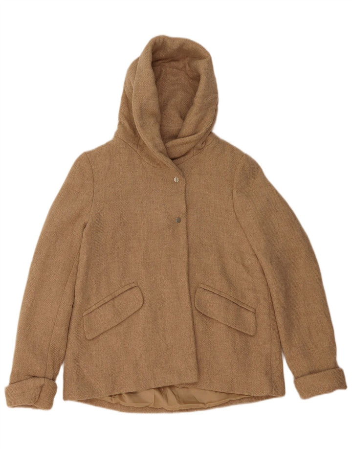 Zara ženska bomber jakna s kapuljačom UK 6 XS bež vunena