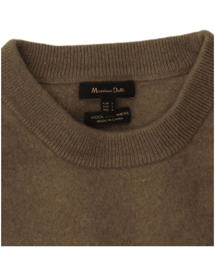Ženski džemper s okruglim izrezom Massimo Dutti UK 14 Velika siva vunena