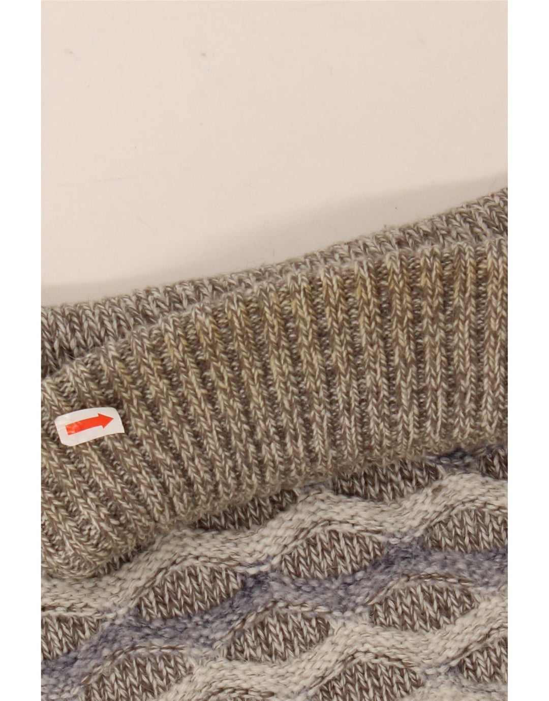 Vintage muški vuneni pulover s rol izrezom velikih sivih pruga