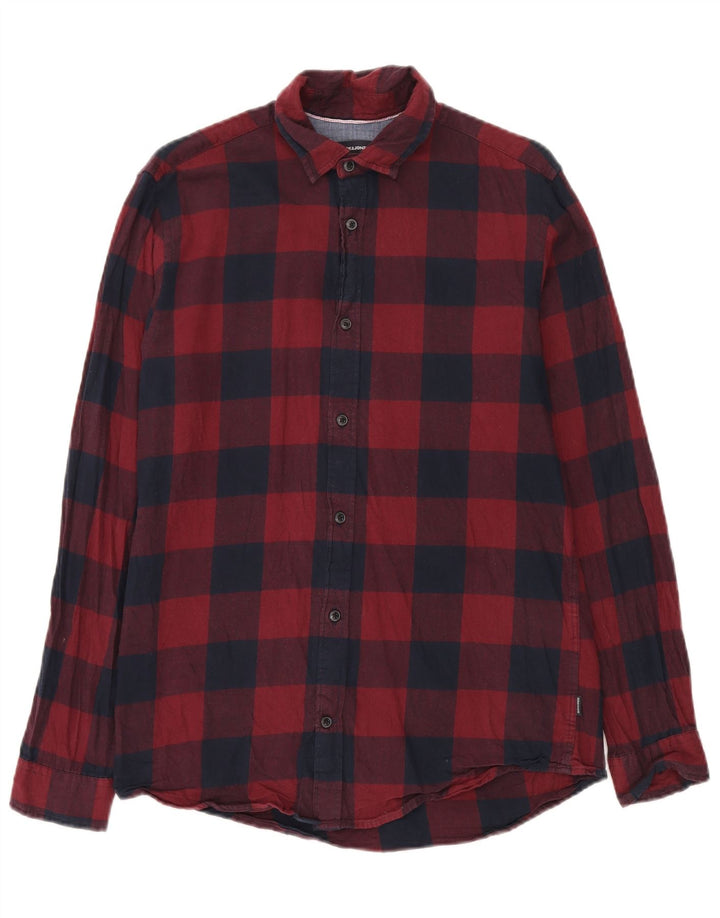 Jack & Jones muška flanelska košulja standardnog kroja srednje crvene pamučne boje