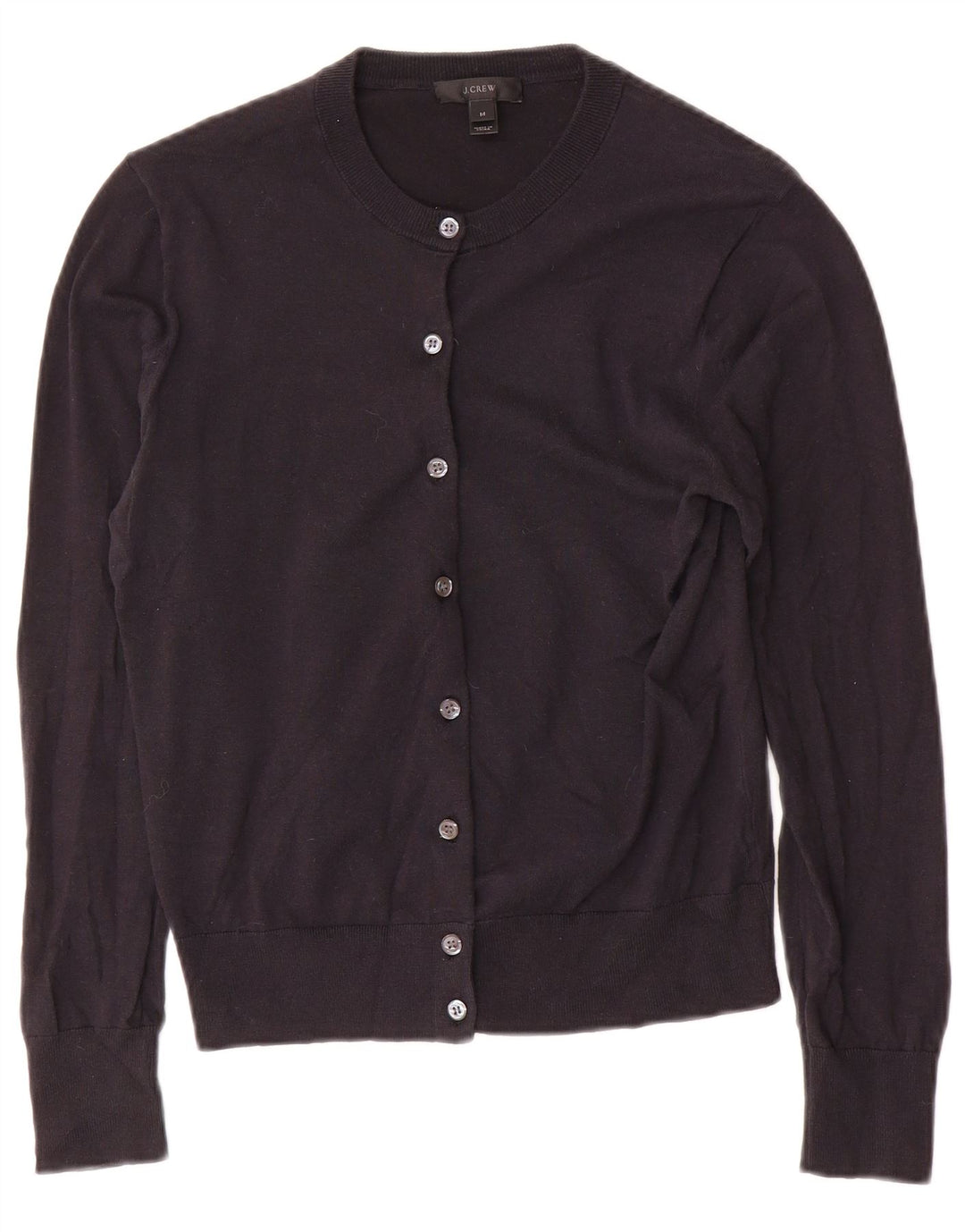 J. Crew Ženski kratki kardigan pulover UK 12 Srednji tamnoplavi pamuk