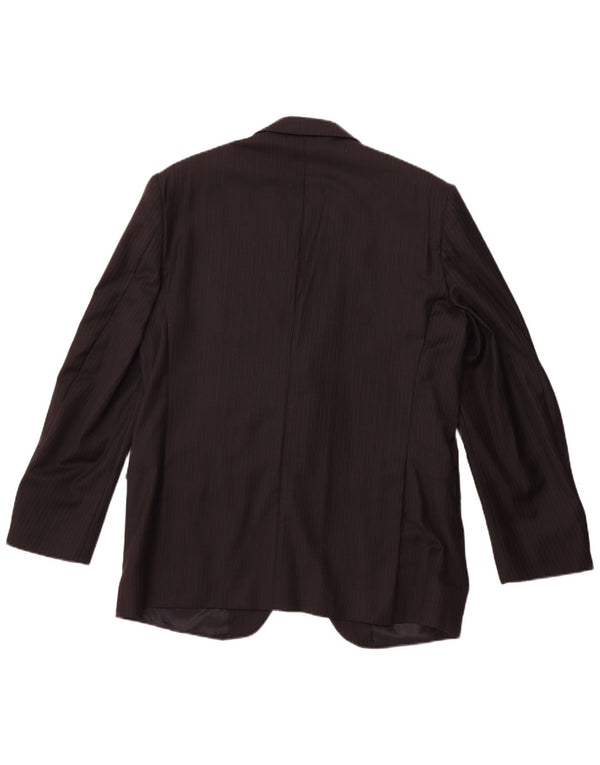 CERRUTI 1881 Muška jakna s 3 gumba IT 54 2XL crna vunena prugasta jakna