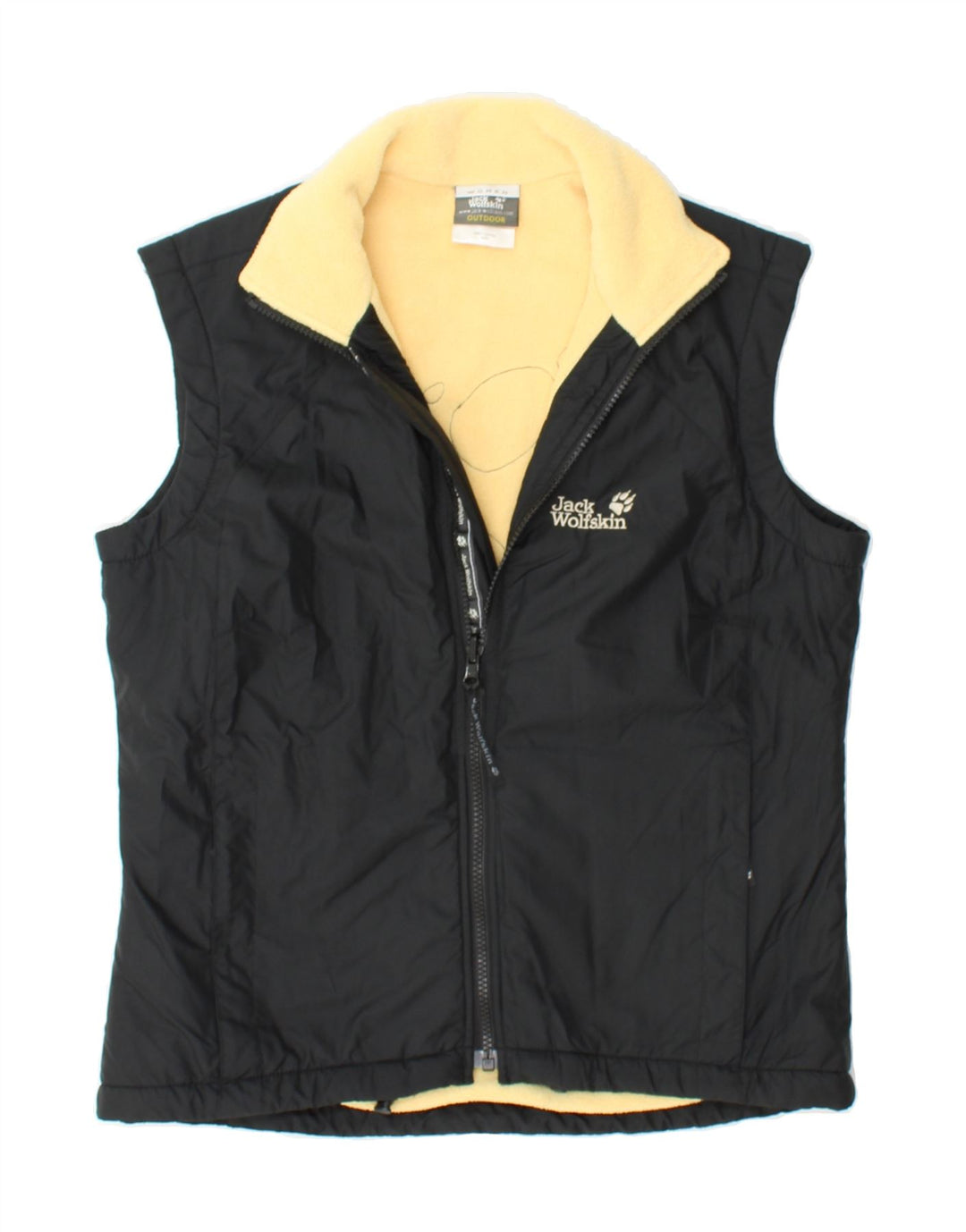 JACK WOLFSKIN Womens Gilet UK 10 Small  Black Polyester Vintage Jack Wolfskin and Second-Hand Jack Wolfskin from Messina Hembry 