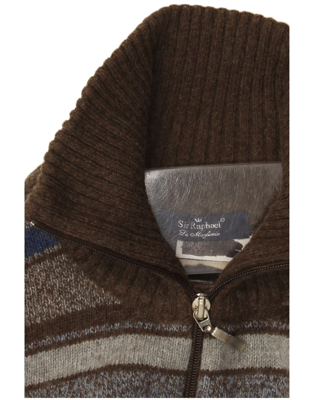 Vintage muški kardigan pulover srednje raznobojnih pruga