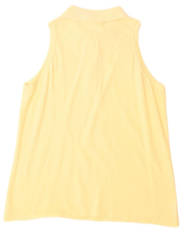 Lacoste ženska polo majica bez rukava, veličina 46 XL, žuti pamuk