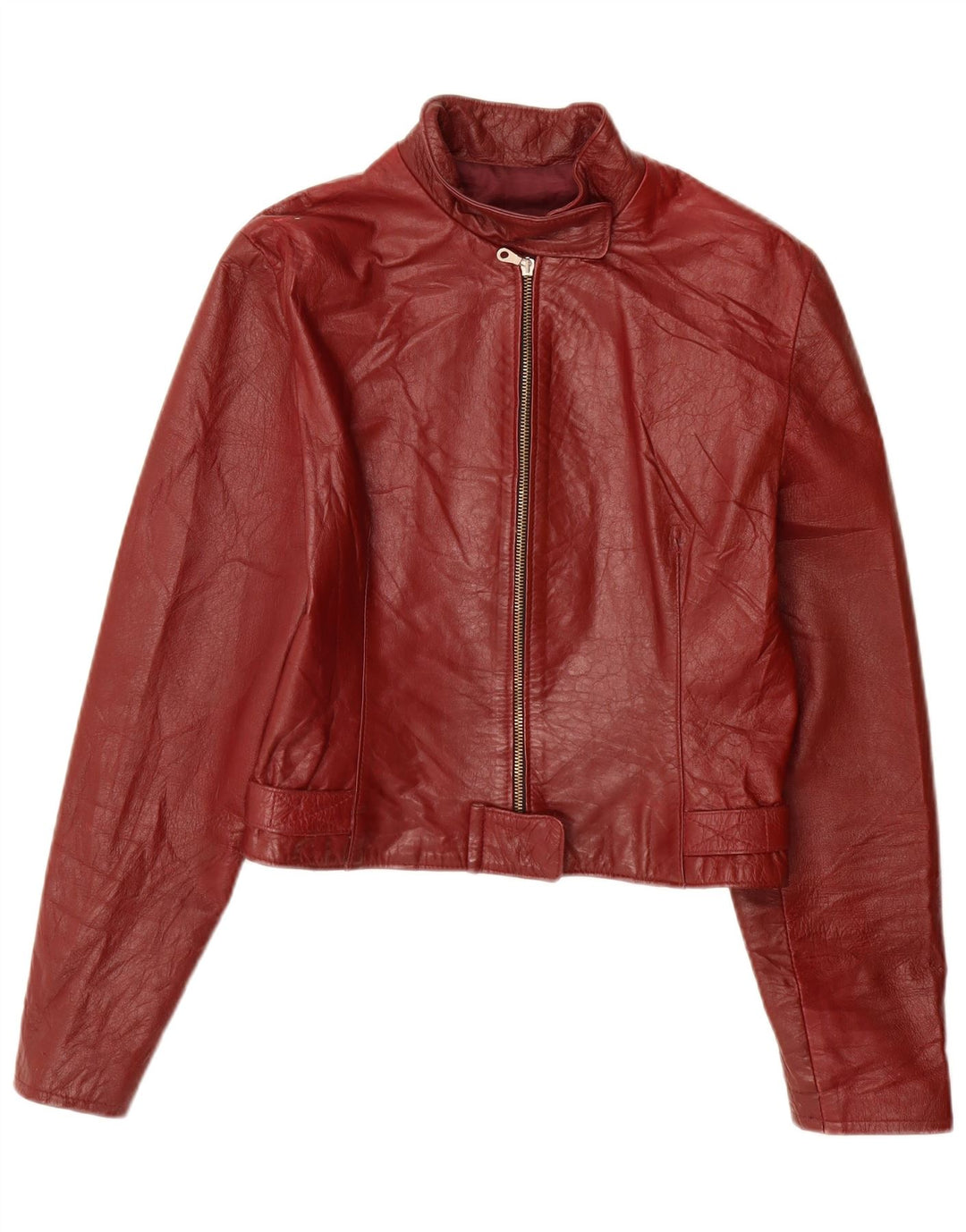 VINTAGE ženska kožna jakna UK 10 Mala bordo koža