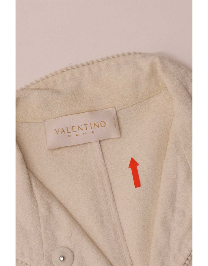 Valentino kratki ženski sako sa 1 gumbom IT 44, srednje žuto bijeli pamuk