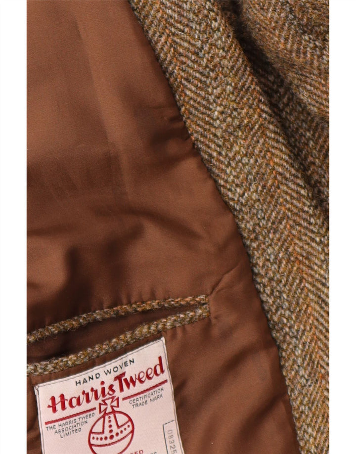 Harris Tweed Muški sako sa 2 gumba UK 44 2XL Smeđa vuna riblja kost