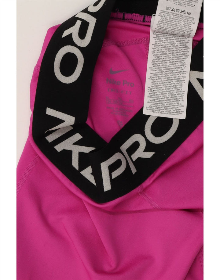 NIKE Girls Dri Fit Graphic Sport Shorts 13-14 Years XL Pink Colourblock
