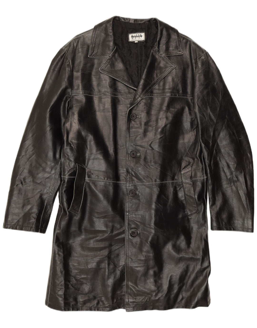 Davin muški kožni kaput UK 40 veliki crni kožni